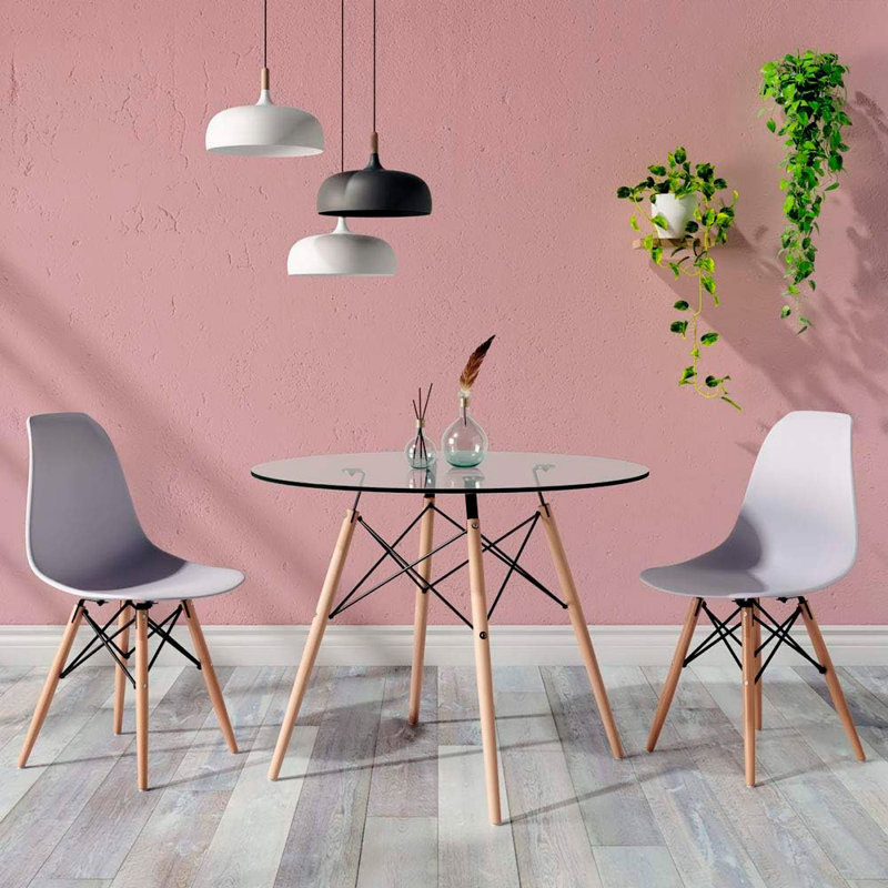 Round Glass Top Dining Table, 32" L x 32" W