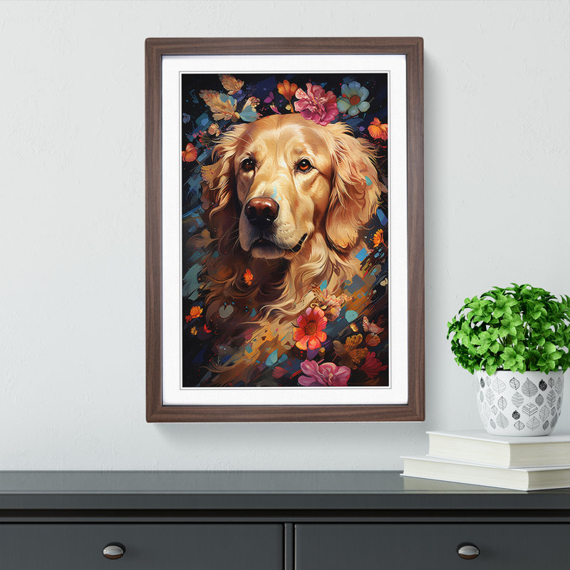 Golden Retriever Modern No.3 - Framed Print