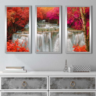 «Maple Leaf Waterfall», reproduction de 3 pièces sur acrylique