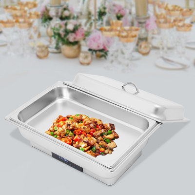 Electric Heating Touch-Controlled Food Warmer - 9L Portable Handle Lid, Single Compartment