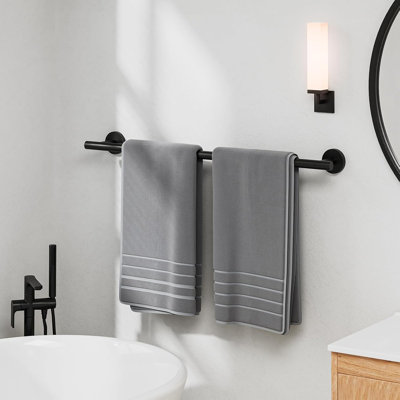 Barre à serviettes en acier inoxydable - 24/26 po pour fixation murale de salle de bain