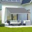 Dakota Fields 395cm W x 300cm D Polyester Grey Cover Motorised Retractable Patio Awning