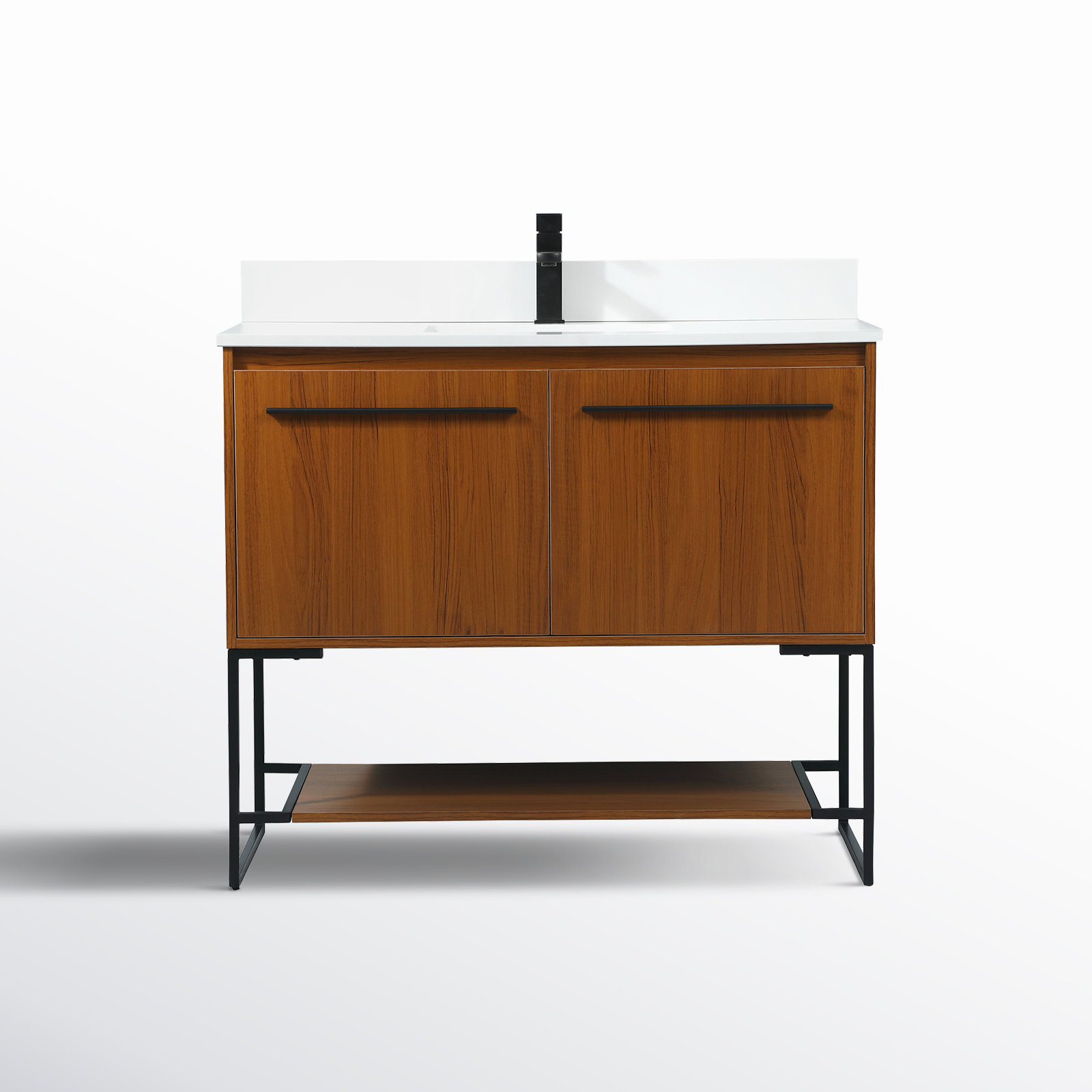 Rozell 40'' Single Bathroom Vanity, Teak