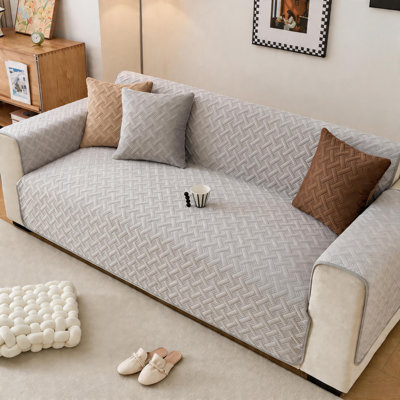 Ensemble de housse de coussin antidérapant 3 pièces avec housses pour accoudoirs séparés