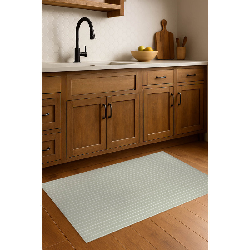 Tapis de cuisine antidérapant Smooth Lay, Vert clair, Rectangle 5 pi x 7 pi