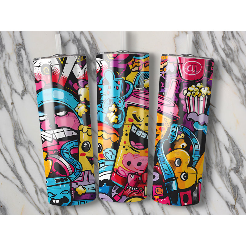 Choose Handmade Tumblers 591ml Vacuum Insulated Stainless Steel (18/8) Travel Tumbler with Straw