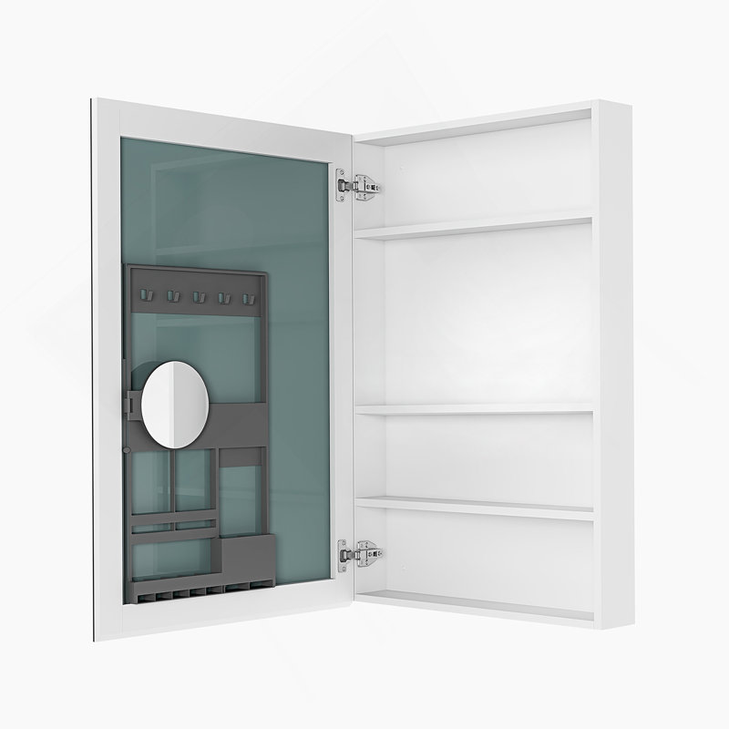 Surface Frameless Medicine Cabinet With Beveled Mirror Edges, Left Opening Door, Combining Storage And Grooming Functions For Bathroom