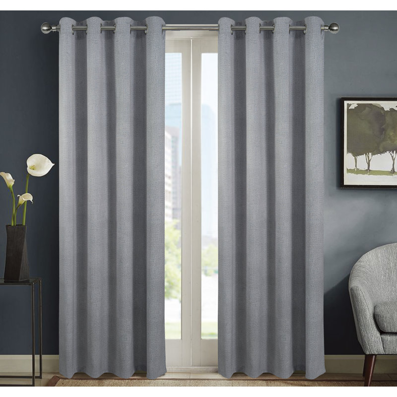 Missi Room Darkening Single Curtain Panel, Silver