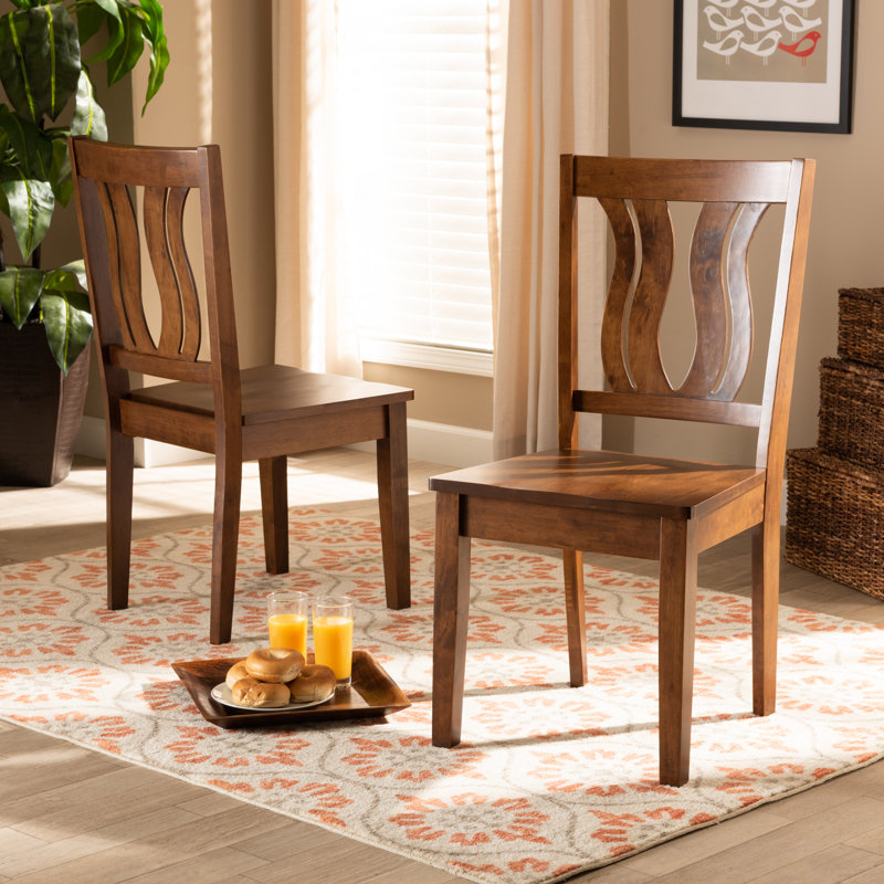 Arashel 17.7'' H Solid Wood Side Chair, Walnut Brown, Walnut Brown
