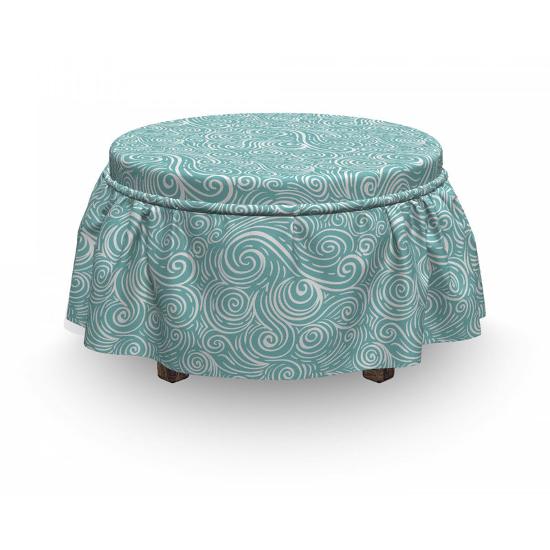 Housse pour repose-pieds ocean ondulations
