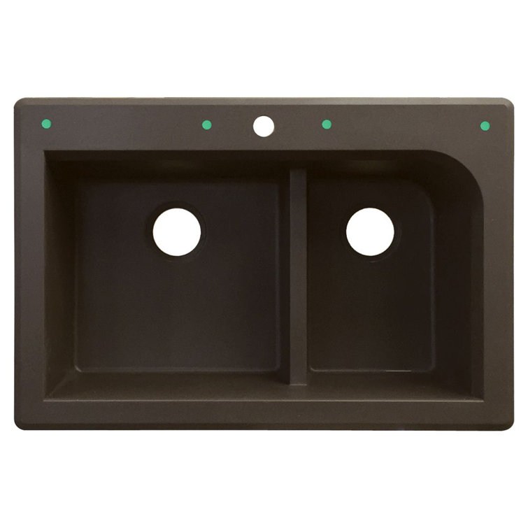 Radius 33'' L Drop-In Double Bowl Kitchen Sink