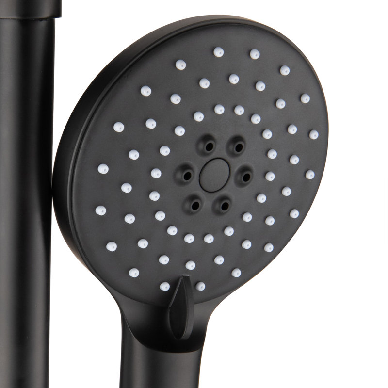 Wall Mounted Rain Showerhead And Hand Shower System With Adjustable Slide Bar (Rough-In Valve Included)