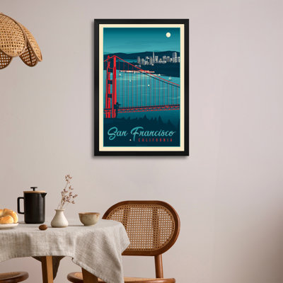San Francisco California Travel Poster Premium Framed Posters