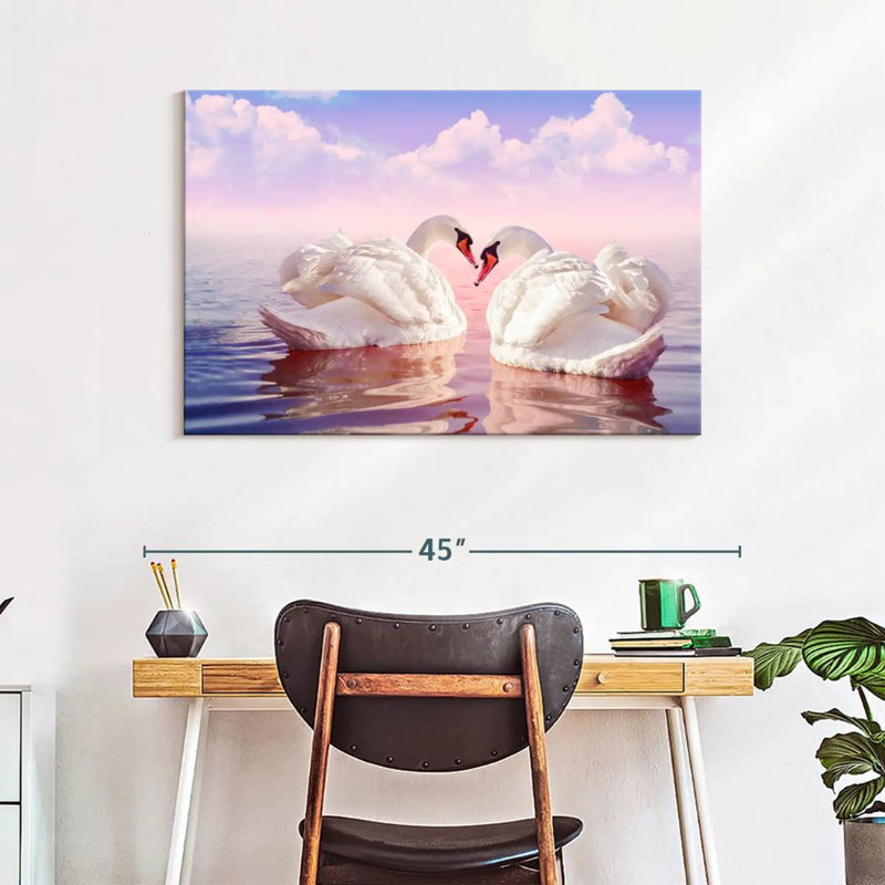 Brampt Two Swans, 26" H x 39" W