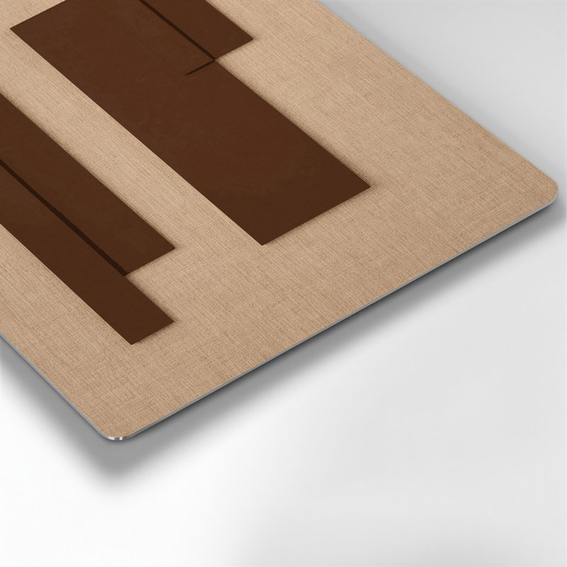 Minimalisme 61, art mural en métal brun, H 12 po x l 18 po