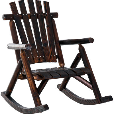 Brown Wood Rocking Chair - For Outdoor Spaces Patio, Garden, Porch High , , Modern Wooden Finish Long-lasting