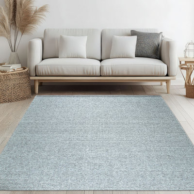 Tapis contemporain noué à la main de couleur unie en laine faite à la main Opulent