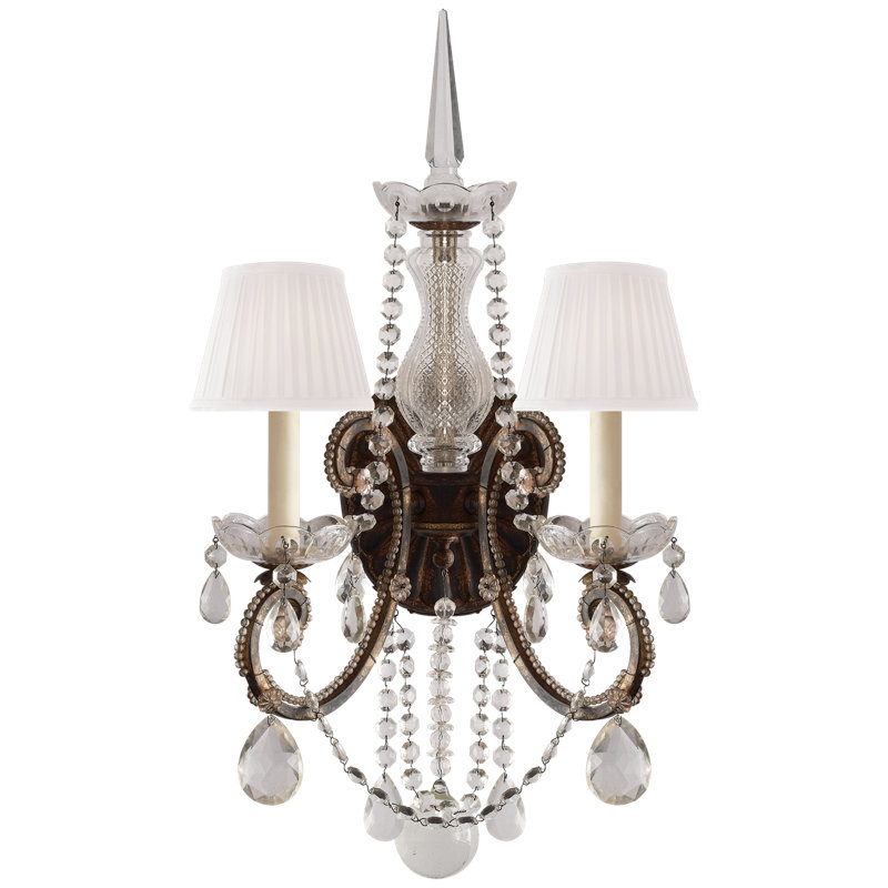 Ralph Lauren Adrianna 2 Light Candle Wall Light, Antiqued Gild