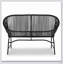 Causeuse d'extérieur tissée CONDESSA avec rotin en polyéthylène durable et structure en métal élégant, parfaite pour une détente élégante