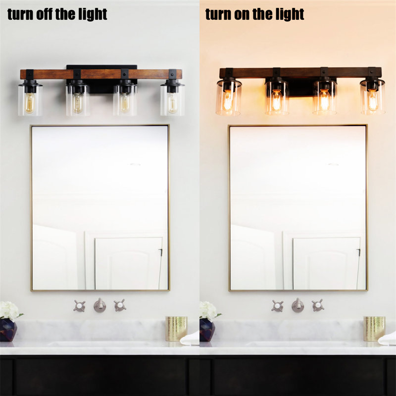 27" Rustic 4-Light Vanity Light