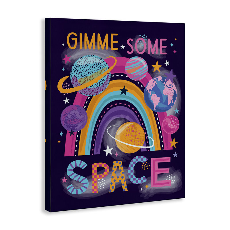 «Gimme Space Planets & Rainbow», art mural par Lisa Perry White, H 20 po x l 16 po