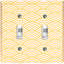 Metal Light Switch Plate Outlet Cover (Japanese Yellow Sea Wave Pattern   - Single Toggle)