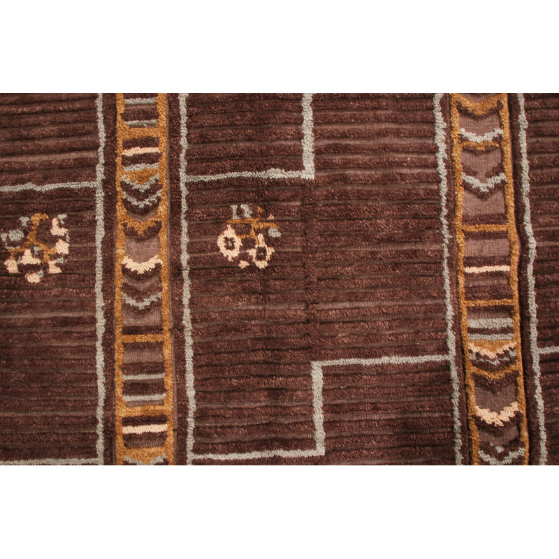 Hand Knotted Wool Geometric Area Rug, Rectangle 13' x 19'