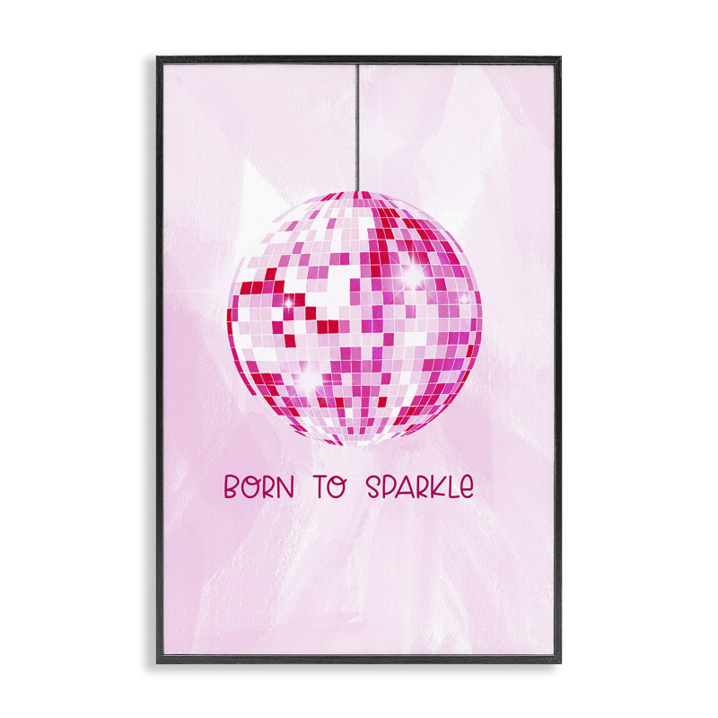 «Born To Sparkle Disco», estampe numérique par JJ Design House, LLC., H 18 po x l 12 po, Giclée encadrée noir minuit