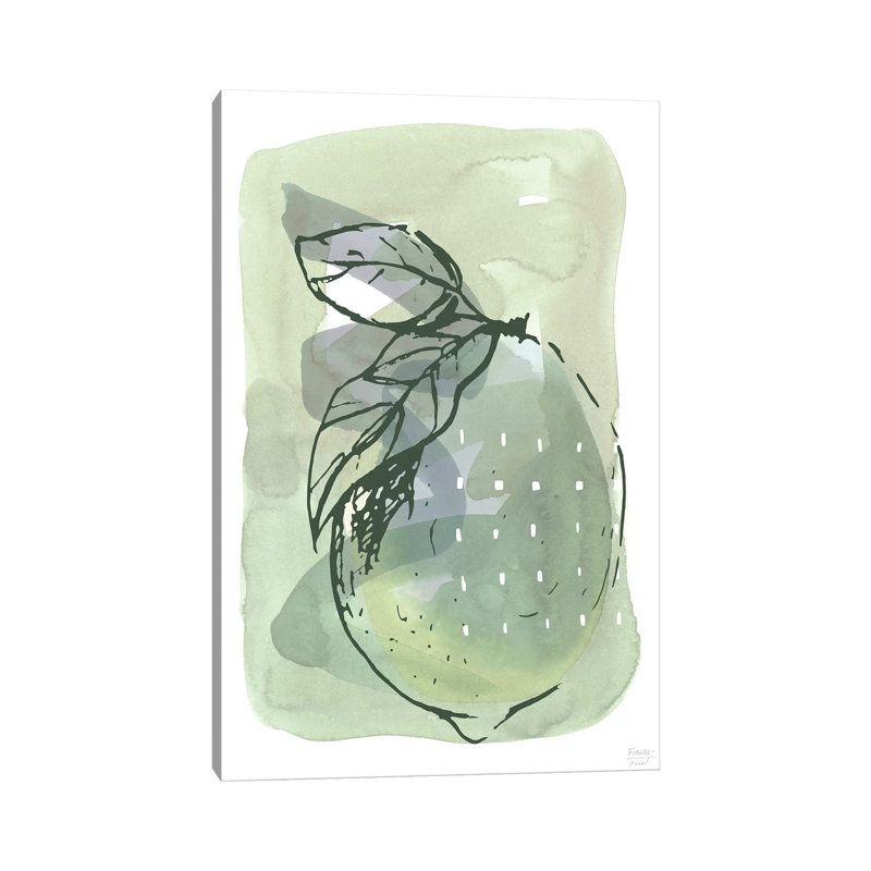 Lemon With Dots - Print on Canvas, 101.6cm H x 66.04cm W x 3.81cm D, Wrapped Canvas