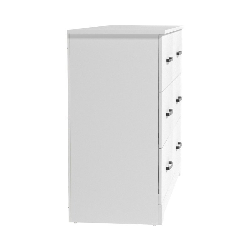 Arkia Manufactured Wood 3-Piece Bedroom Set, White, 3 Pcs: Nightstand, Dresser, Chest