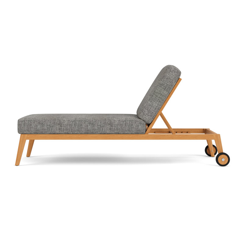 Alpine Outdoor Teak Chaise Lounge, Black Sand