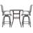 Outdoor 3-piece PVC-coated polyester Bar Set, Swivel Bar Stools And Bar Table, Gray