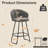 Upholstered Counter Stool With Metal Frame-14802325-14802319