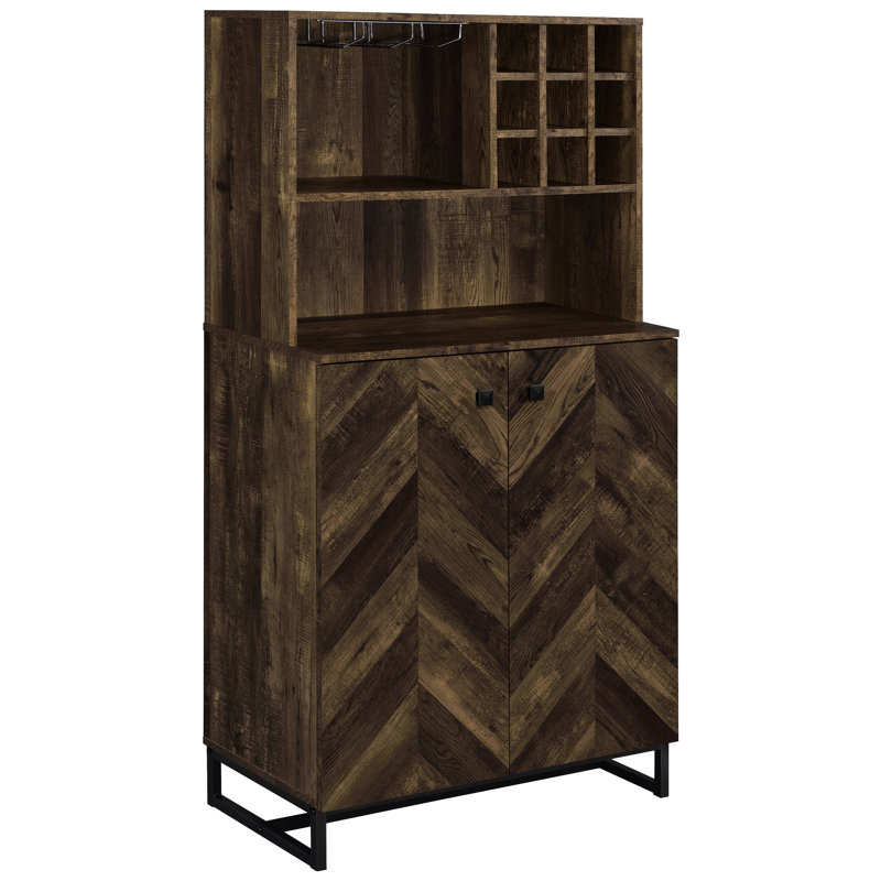 Harlie Rustic Oak 2-doors Wine Cabinet
