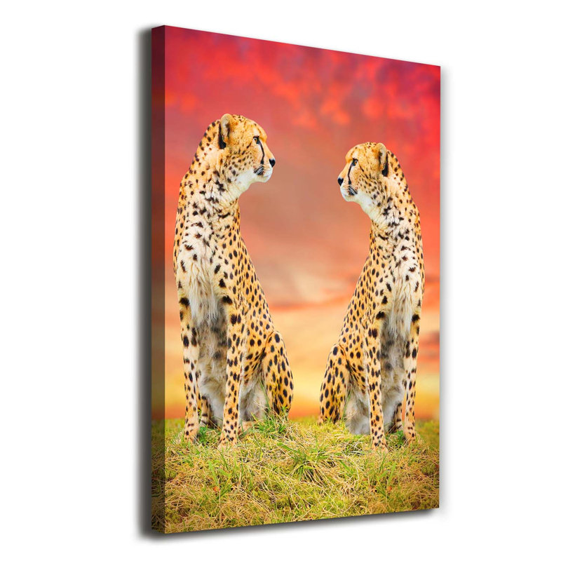 Two Cheetahs - Wrapped Canvas Print
