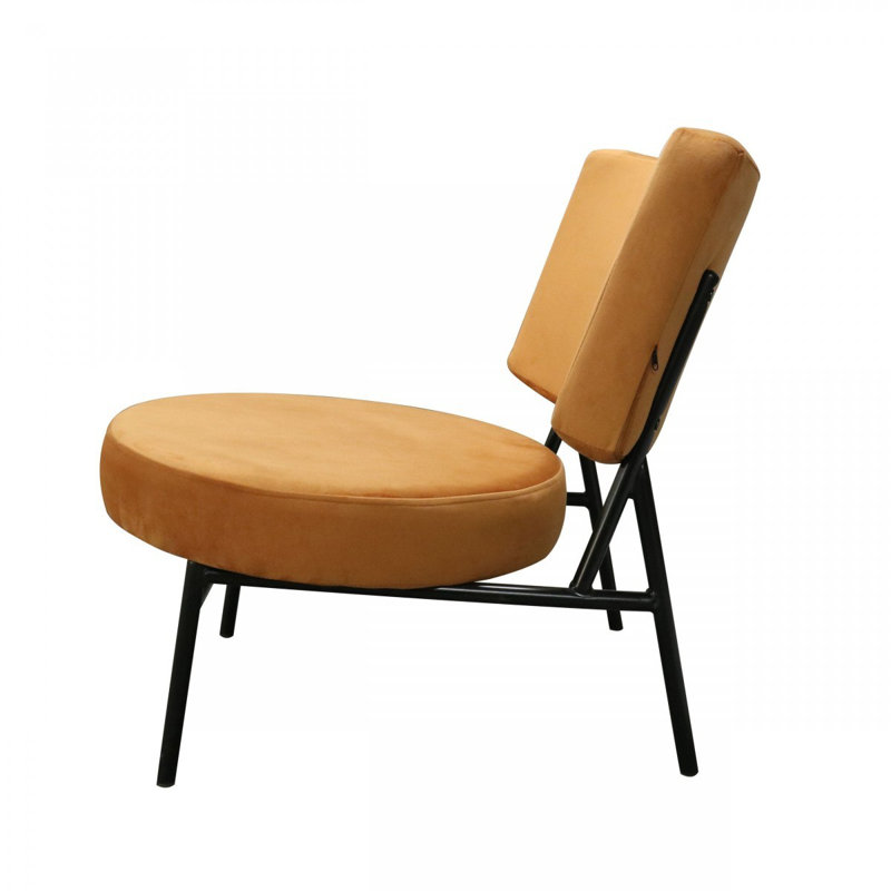 Fauteuil demi-tonneau en velours 28,3 po