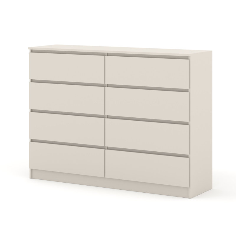 Sunem 140cm W 8 - Drawer Chest of Drawers, Beige