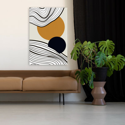 Lever du soleil et de la lune - Art abstrait moderne et minimaliste, art moderne