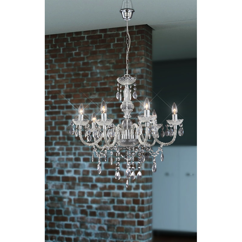 Jeffries 6 - Light Chandelier, Transparent