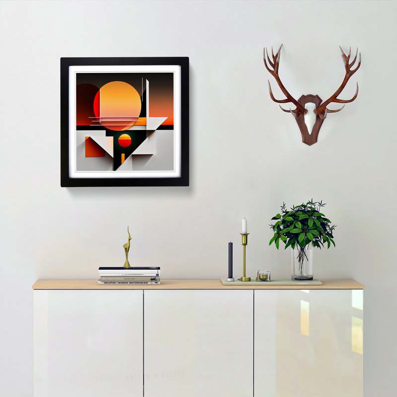 Sunset Suprematism - Framed Print, Black