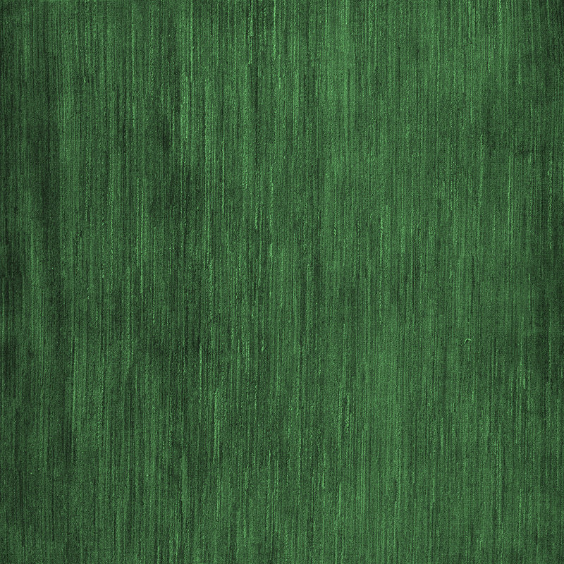 Tapis vert foncé en laine et polyester tissé à la machine Ernesta, Carré 7 pi