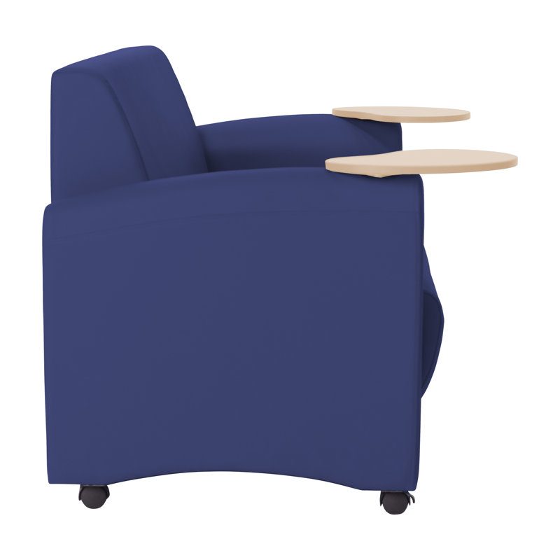 Canapé rembourré avec tablette Pro Series, Bleu marine / grain d'érable