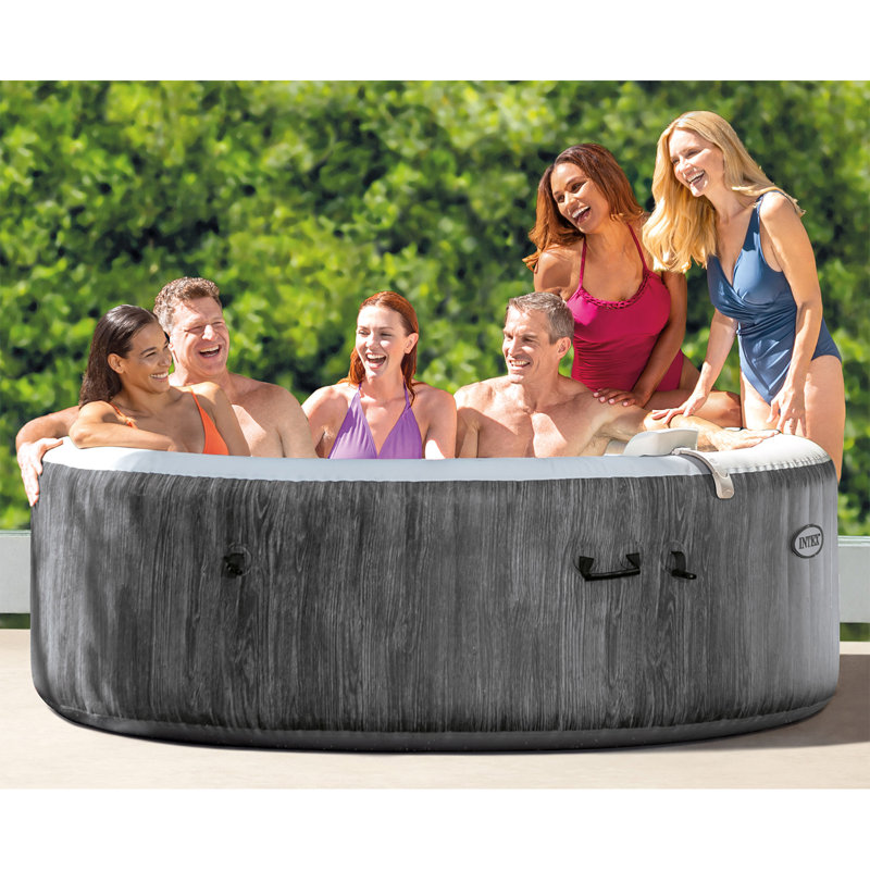 Intex PureSpa Plus 6-Person Inflatable Round Hot Tub with LED Lighting