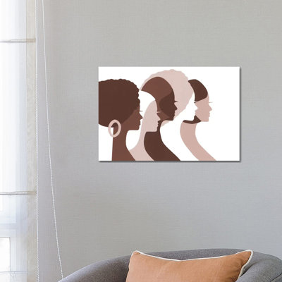 Women Of Color Profiles In Brown by LouLouArtStudio - Print on Canvas