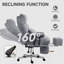 Chaise de bureau surdimensionnée avec support lombaire, gris