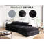 Canapé modulaire noir à 3 places avec méridienne, revêtement, minimaliste moderne, pour salon modulaire minimaliste, tissu faisant face à droite, noir-186608921