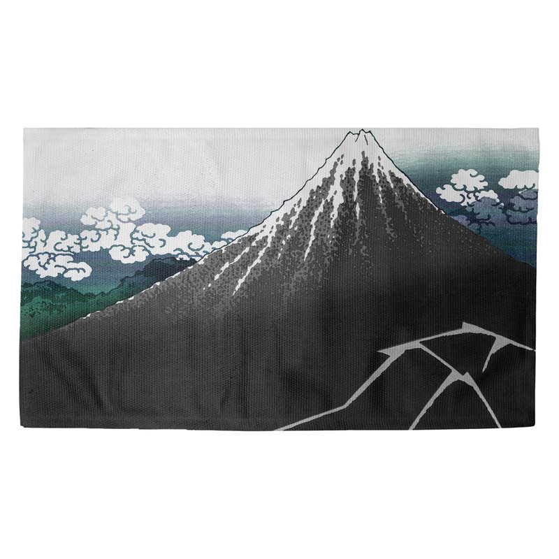 Tapis vert « L'orage sous le sommet » Clair, Rectangulaire 3 pi 3 po x 5 pi 3 po