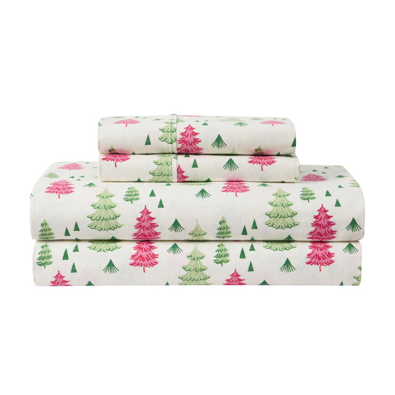 Ensemble de draps en flanelle de coton Hallmark, Ensemble de draps pour très grand lit avec 2 taie