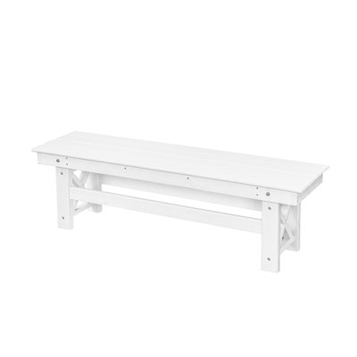 Banc d'extérieur en PEHD SeeHill, banc d'extérieur 55 po, banc Adirondack en bois de polyéthylène, banc de jardin résistant à la décoloration, banc en PEHD résistant aux intempéries pour parc, bord de piscine, jardin, porche