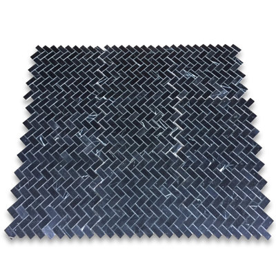 1" x 2" Marble Herringbone Mosaic Wall & Floor Tile
